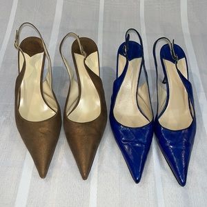 Faconnable Pointy Toe Slingback Heels: Size 11M